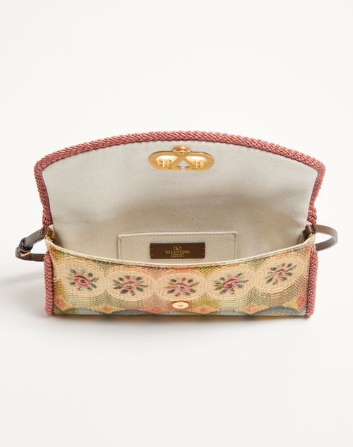 Valentino Garavani - Valentino Garavani Devain Small Shoulder Bag In Jacquard Apres L'hiver Fabric - Multicolour - Woman - Shoulder Bags